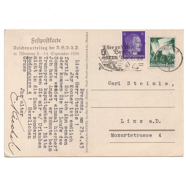 'Reichsparteitag 1936 Nürnberg' Postcard — image 2