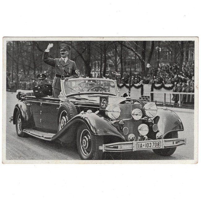 'Der FĂźhrer im Auto' Postcard