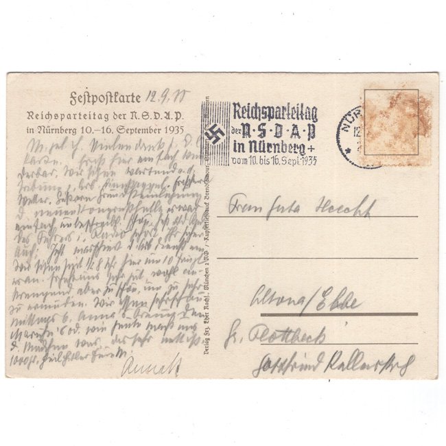 'Reichsparteitag Nürnberg 1935' Postcard