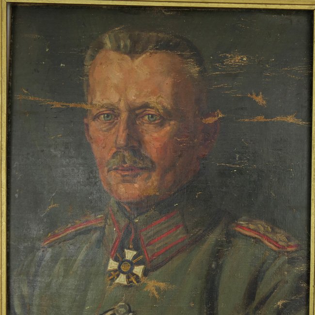 Framed Painting of a German WW1 Officer