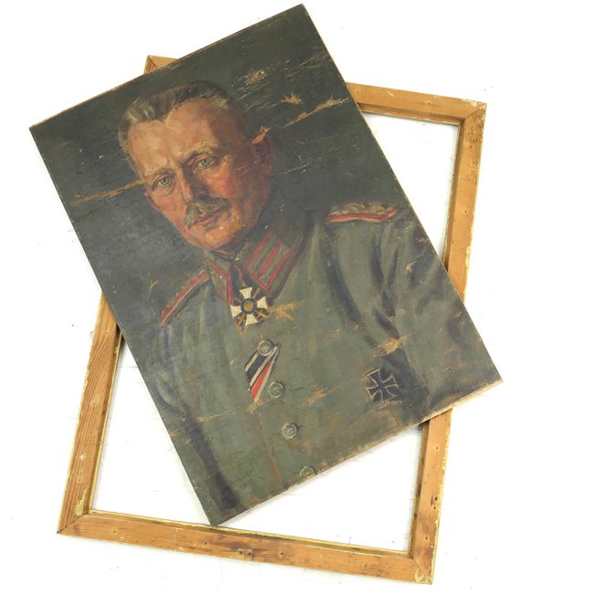 Framed Painting of a German WW1 Officer