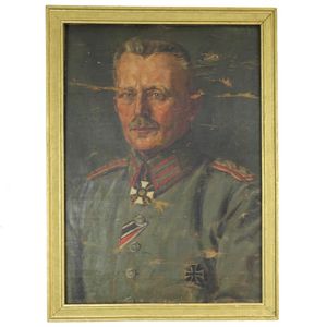 Framed Painting of a German WW1 Officer