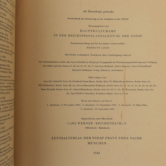 Book: 'Ich Kämpfe' with Gauleiter Paul Giesler's Signature