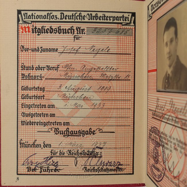 NSDAP Membership Booklet 'Braunes Haus'