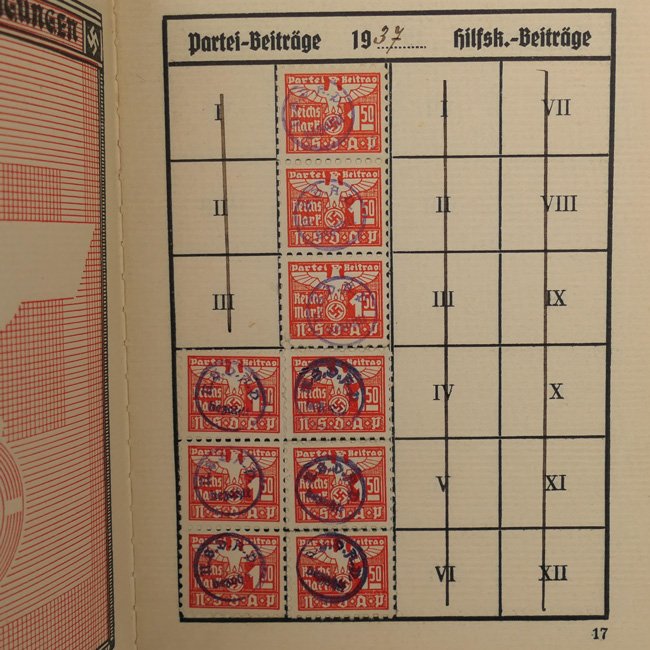 NSDAP Membership Booklet 'Braunes Haus'