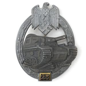 Panzer Assault Badge in Silver 25 'G.B.'