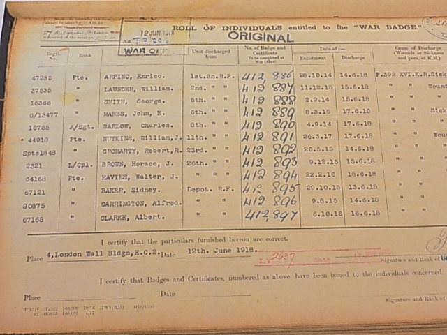 BWM/Services Rendered Badge - Army Service Corps — image 4