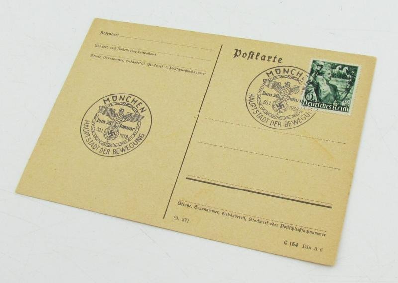German Postcard München 30-01-1938 — image 6