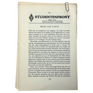 Original WWII Dutch Studentenfront pages 'Brief aan Tante'