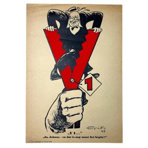 Original WWII Dutch NSB poster V1 rockets