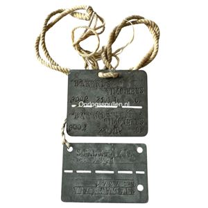 Original Pre 1940 Dutch army dog tag and Stalag XXIA dog tag