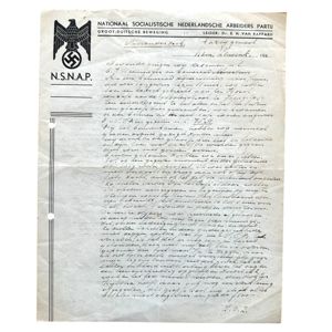 Original WWII Dutch NSNAP handwritten letter Hengelo