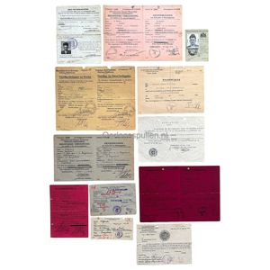 Original WWII Dutch/German ID cards grouping Nieuw-Beijerland