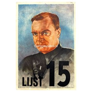 Original WWII Dutch NSB Anton Mussert elections flyer