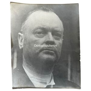 Original WWII Dutch large photo of NSB leader Anton Mussert in captivity