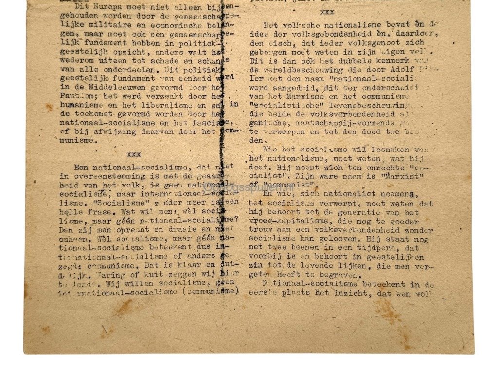 Original WWII Dutch NSB 'Volk en Vaderland' late war newspaper 1945 — image 4