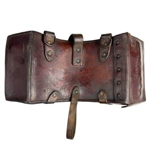 Original Pre 1941 Dutch KNIL leather Madsen magazine pouch Artillerie-Inrichtingen Delft