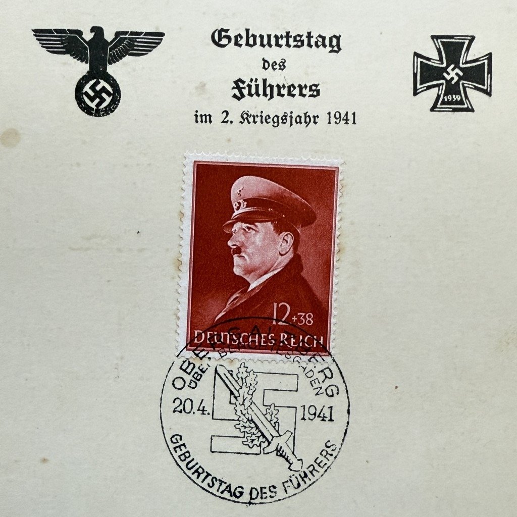 Original WWII German commemorative card Adolf Hitler's birthday 1941