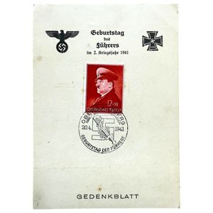 Original WWII German commemorative card Adolf Hitler's birthday 1941