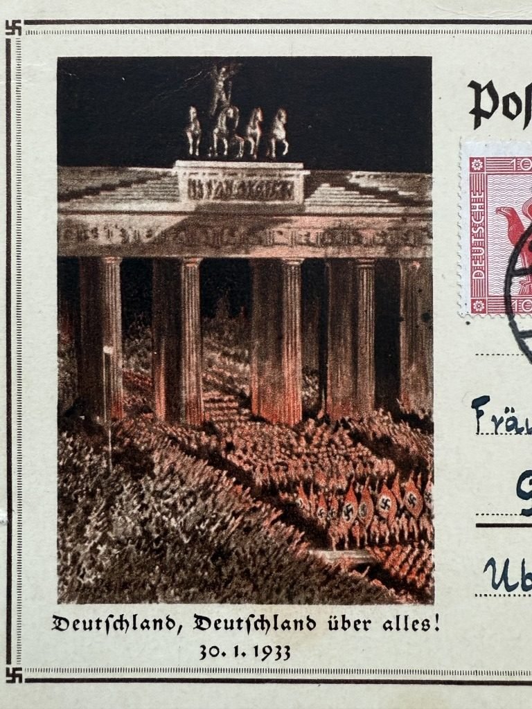 Original 1933 German postcard send to Groningen