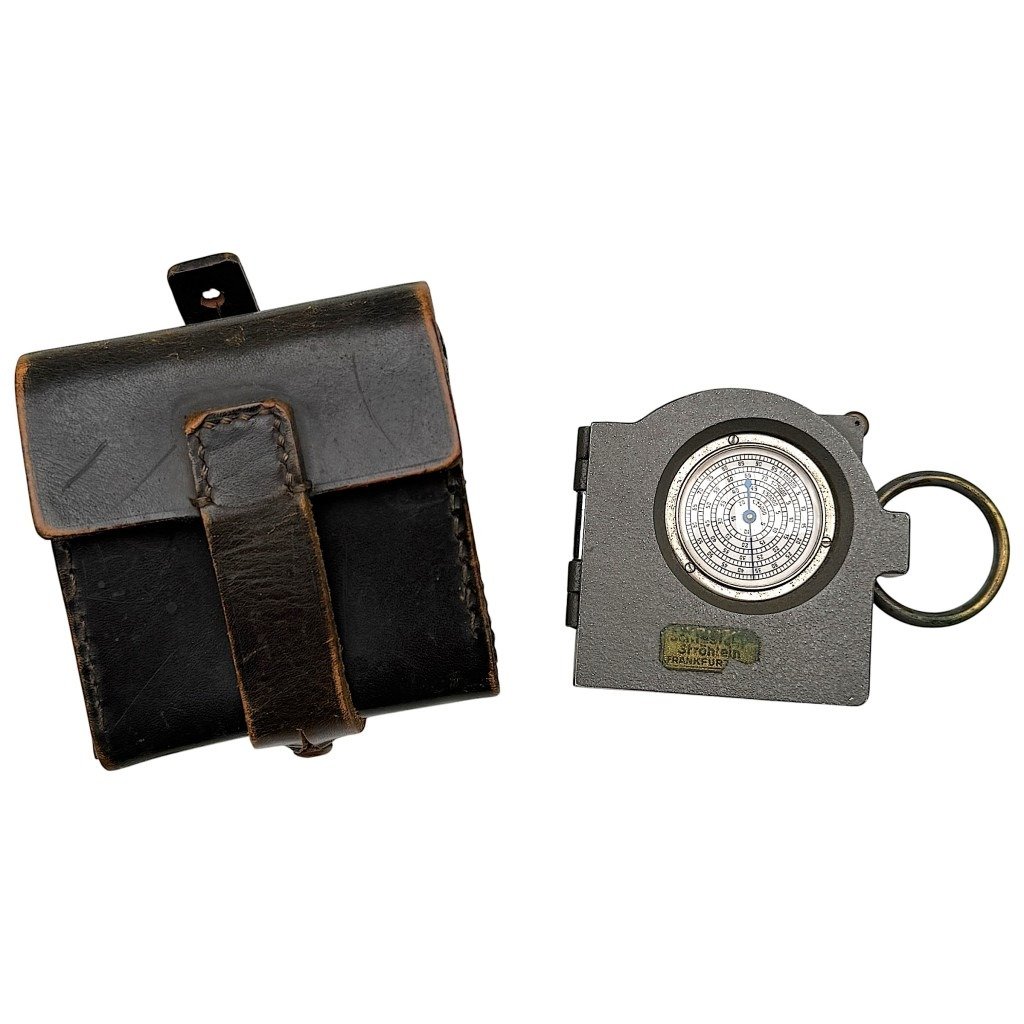 Original WWII German WH Breithaupt Kassel compass in pouch