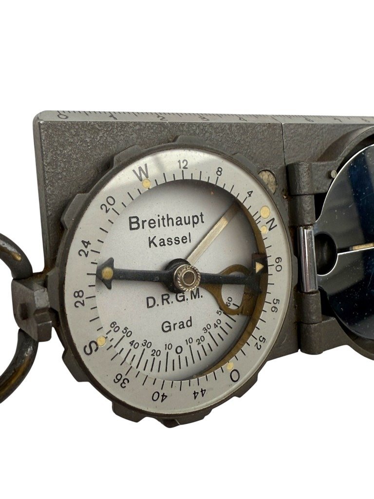 Original WWII German WH Breithaupt Kassel compass in pouch
