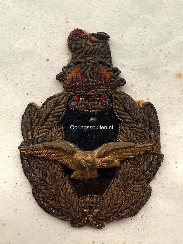 Original WWII Dutch Prins Bernhard RAF insignia with letter from his adjutant