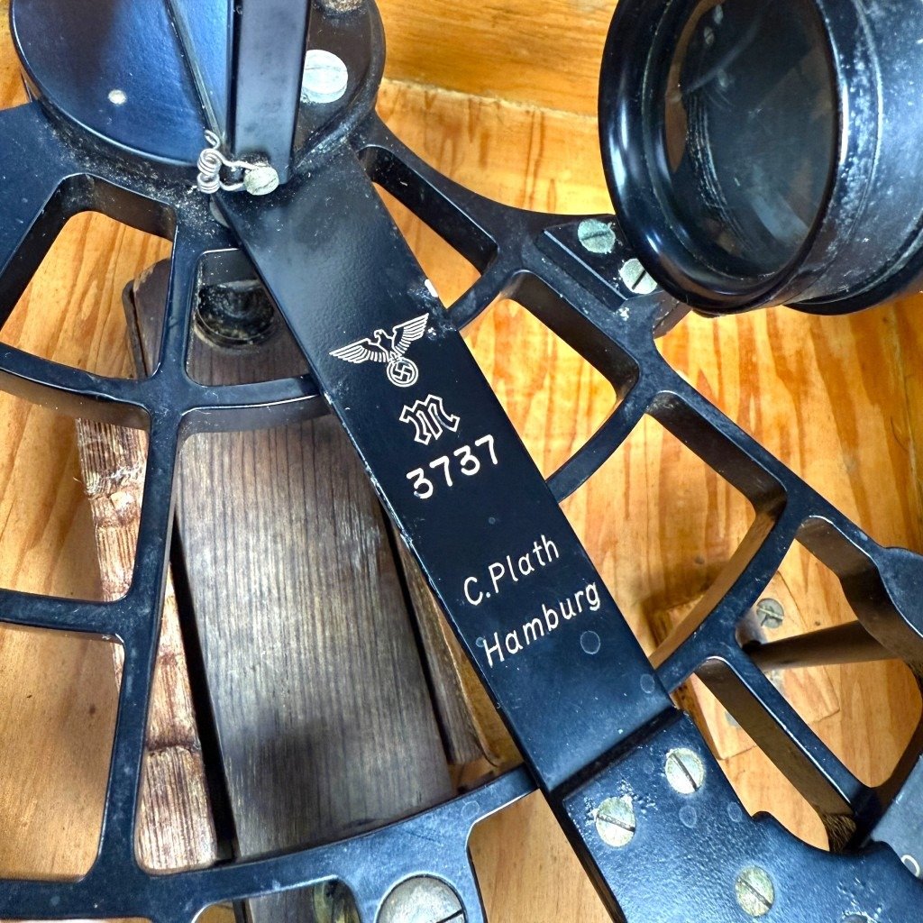 Original WWII German Kriegsmarine sextant in wooden box