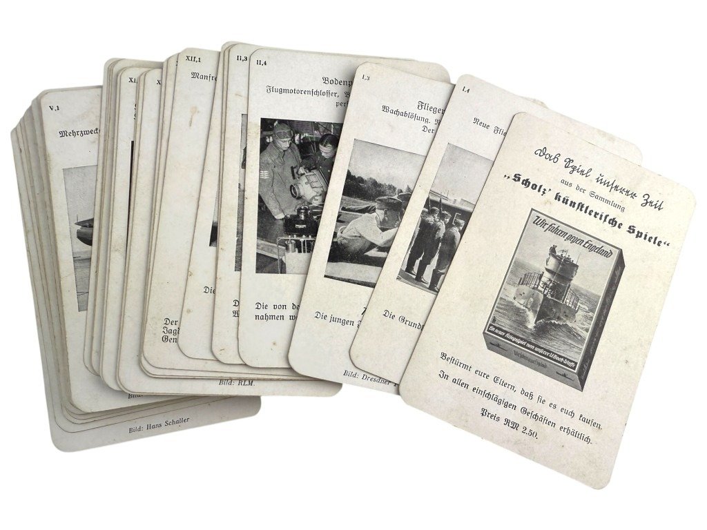 Original WWII German Luftwaffe quartets card game 'Unsere Luftwaffe – Ein Quartettspiel'
