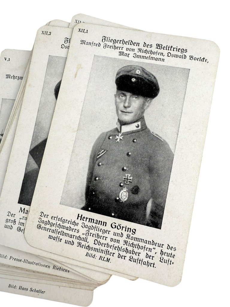 Original WWII German Luftwaffe quartets card game 'Unsere Luftwaffe – Ein Quartettspiel'