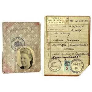 Original WWII Dutch 'Persoonsbewijs ID card set from Rotterdam