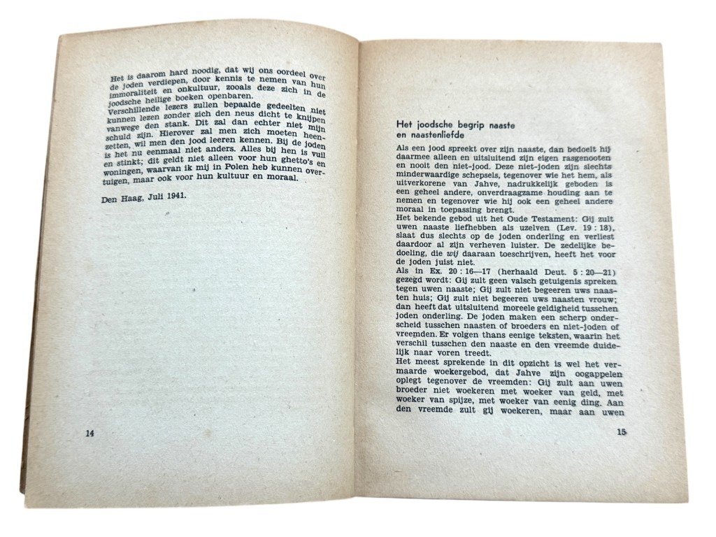 Original WWII Dutch collaboration book 'Uit den Talmoed' by P.E. Keuchenius