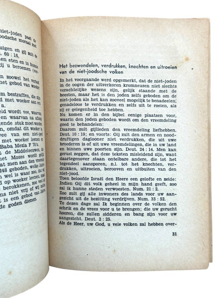 Original WWII Dutch collaboration book 'Uit den Talmoed' by P.E. Keuchenius