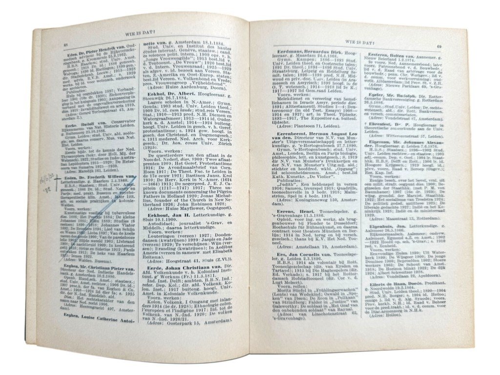 Original 1930s 'Wie is dat?' book from the personal collection of Max Blokzijl