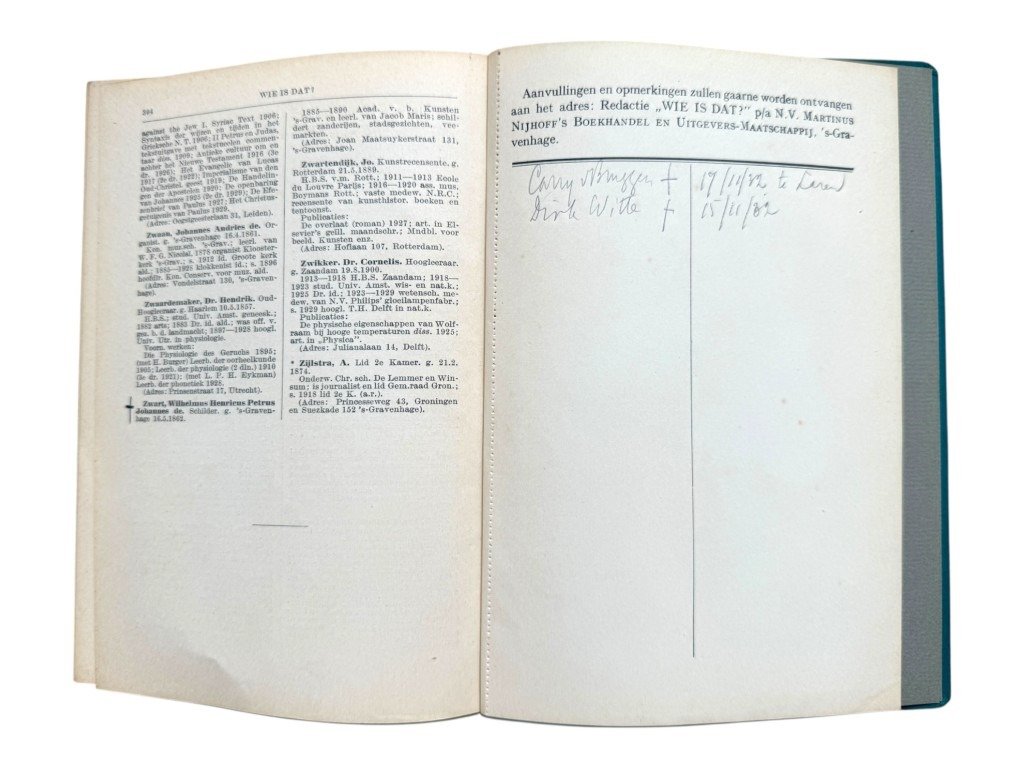 Original 1930s 'Wie is dat?' book from the personal collection of Max Blokzijl