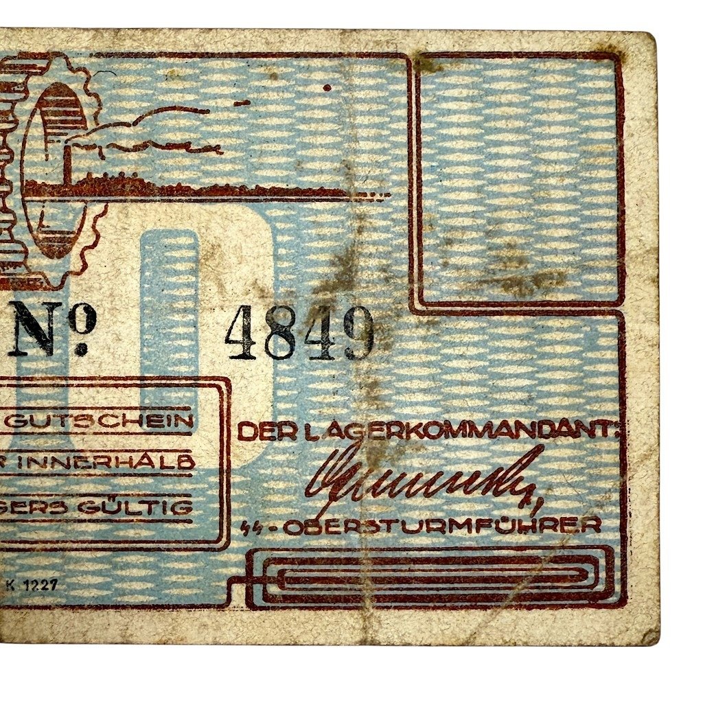 Original WWII Dutch 'Durchgangslager' Westerbork banknote