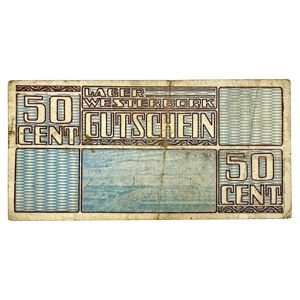 Original WWII Dutch 'Durchgangslager' Westerbork banknote