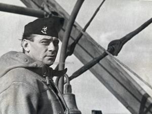 Original WWII British photo Dutch Merchant Navy officer on board a tanker