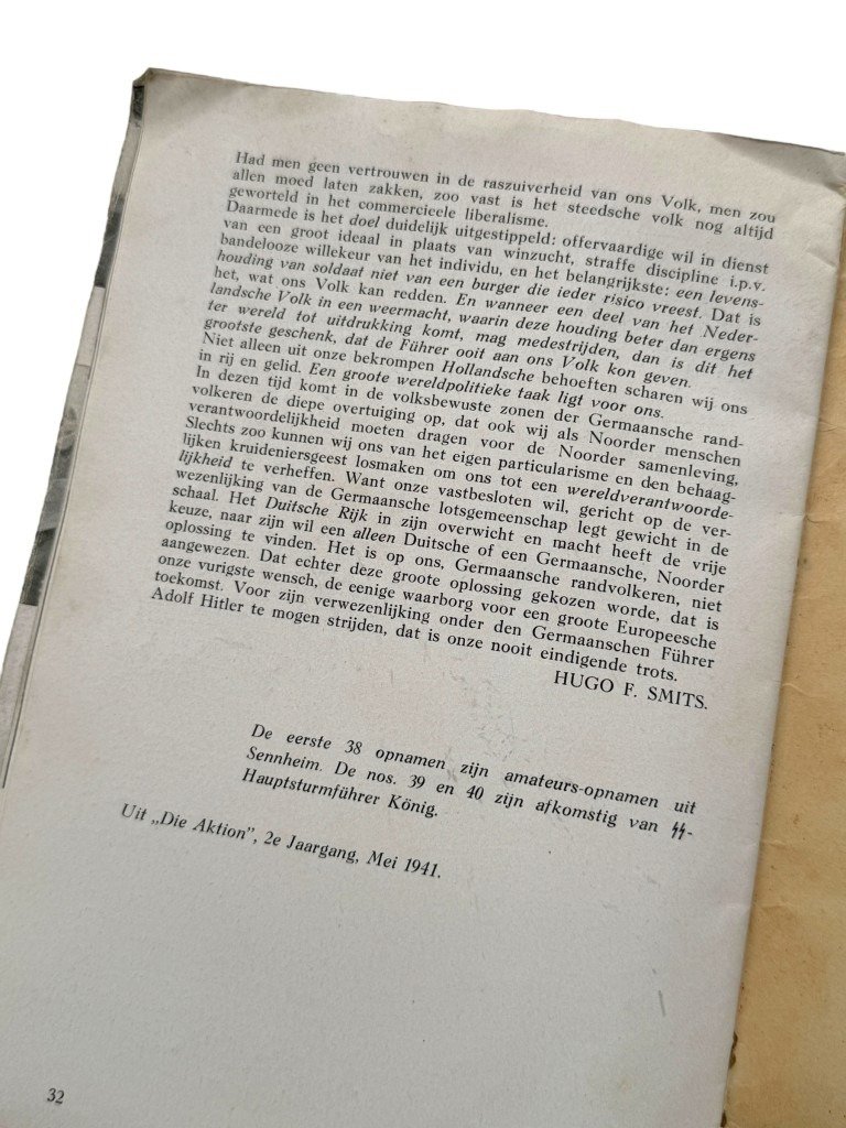 Original WWII Dutch SS brochure Germaansche Lotsverbondenheid – Opleidingskamp Sennheim