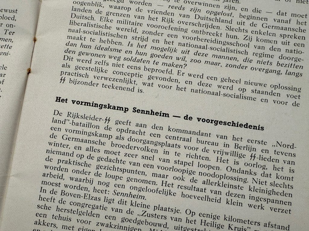 Original WWII Dutch SS brochure Germaansche Lotsverbondenheid – Opleidingskamp Sennheim