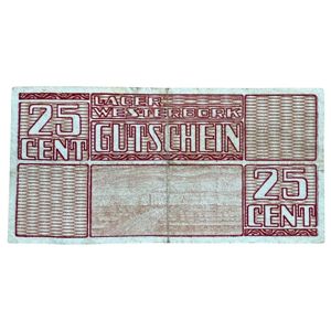 Original WWII Dutch 'Durchgangslager' Westerbork banknote