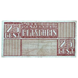 Original WWII Dutch 'Durchgangslager' Westerbork banknote