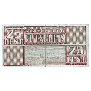 Original WWII Dutch 'Durchgangslager' Westerbork banknote