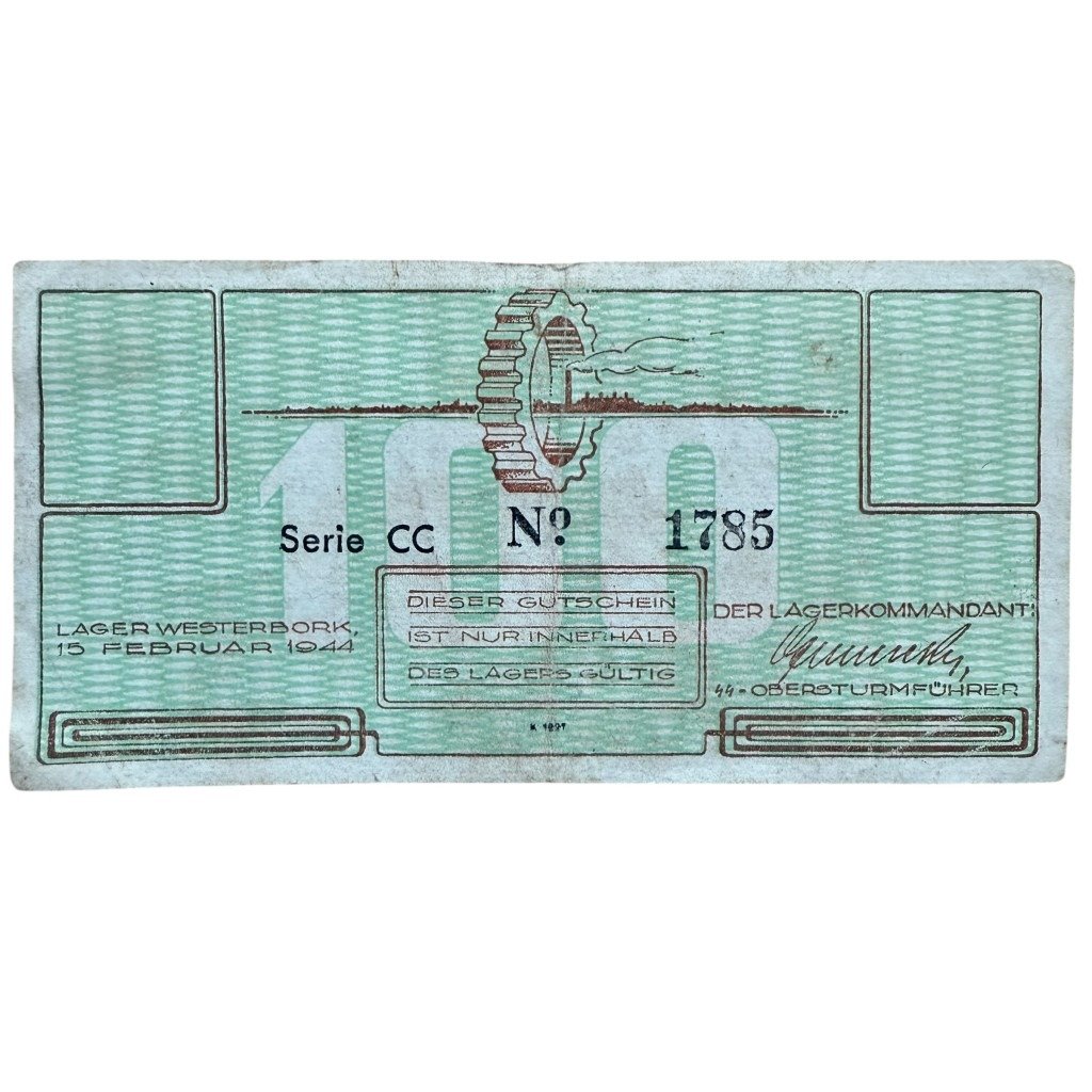 Original WWII Dutch 'Durchgangslager' Westerbork banknote