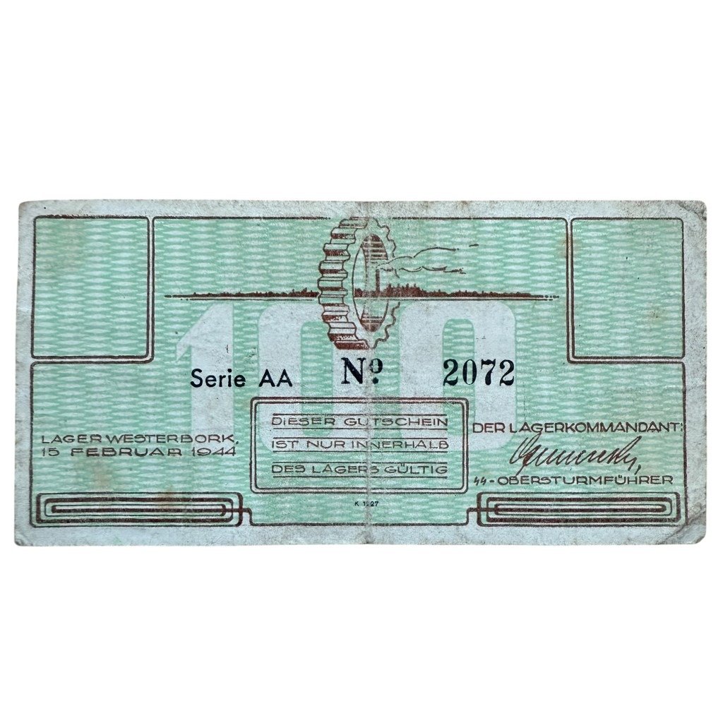 Original WWII Dutch 'Durchgangslager' Westerbork banknote