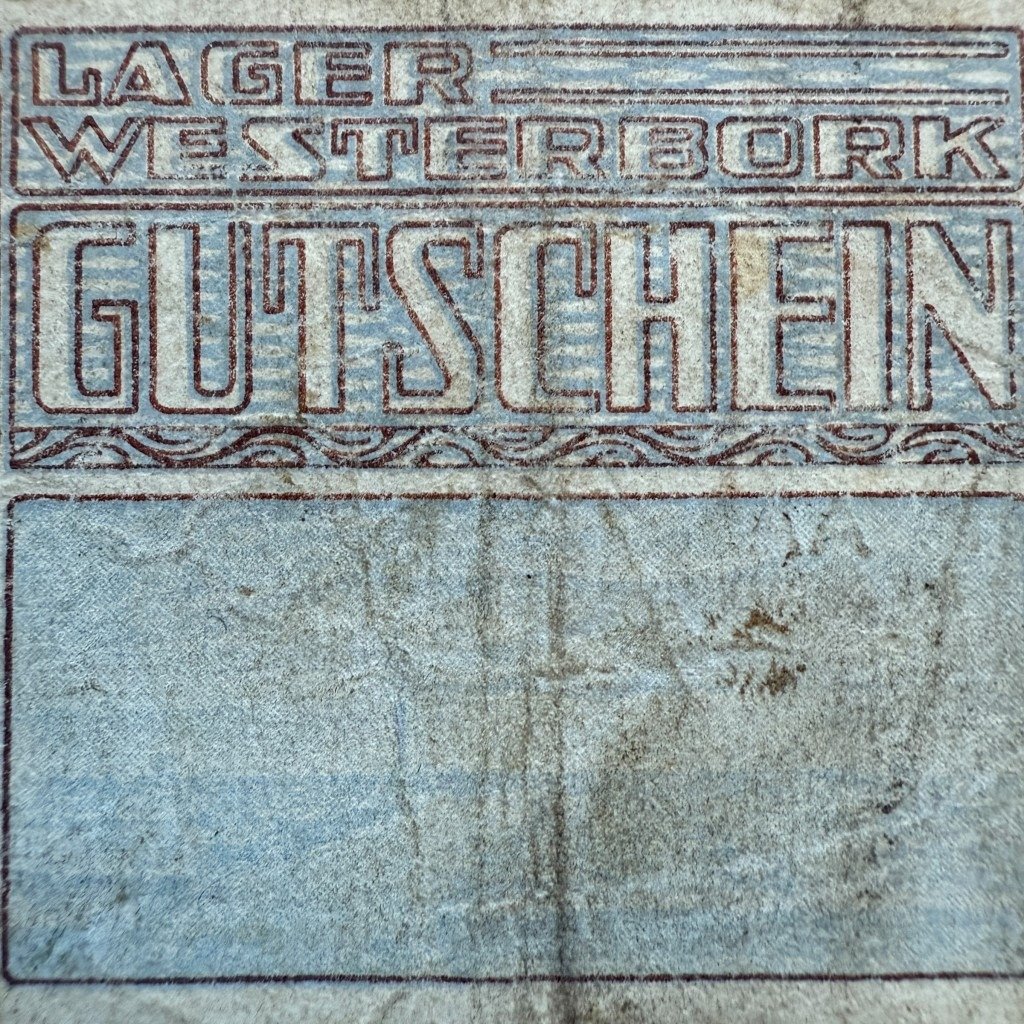 Original WWII Dutch 'Durchgangslager' Westerbork banknote