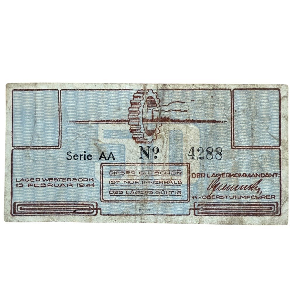 Original WWII Dutch 'Durchgangslager' Westerbork banknote