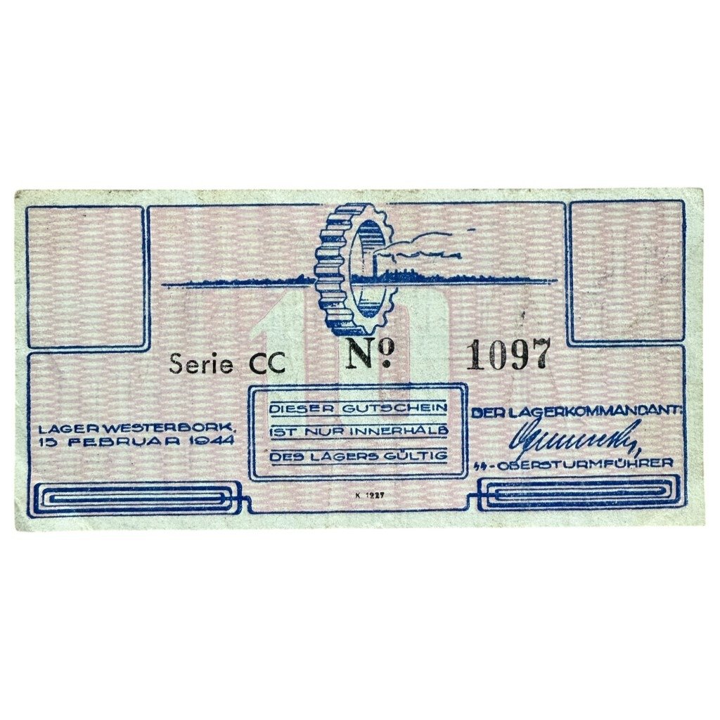 Original WWII Dutch 'Durchgangslager' Westerbork banknote