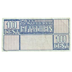 Original WWII Dutch 'Durchgangslager' Westerbork banknote
