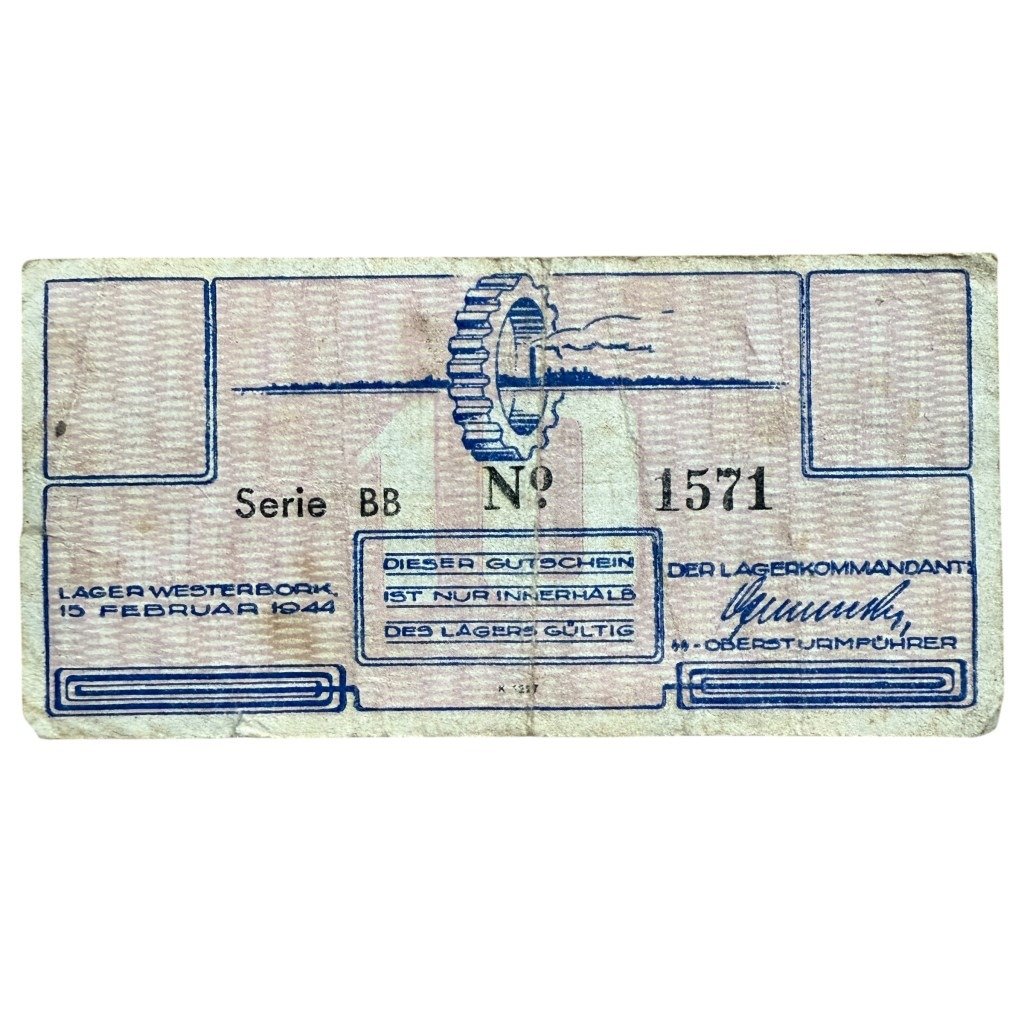 Original WWII Dutch 'Durchgangslager' Westerbork banknote
